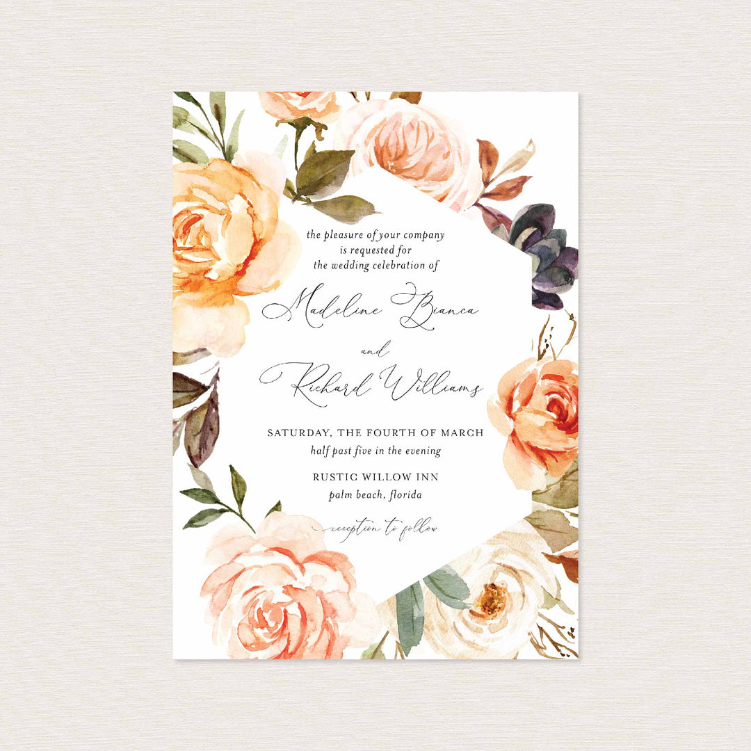Autumn Garden Wedding Invitation Printable
