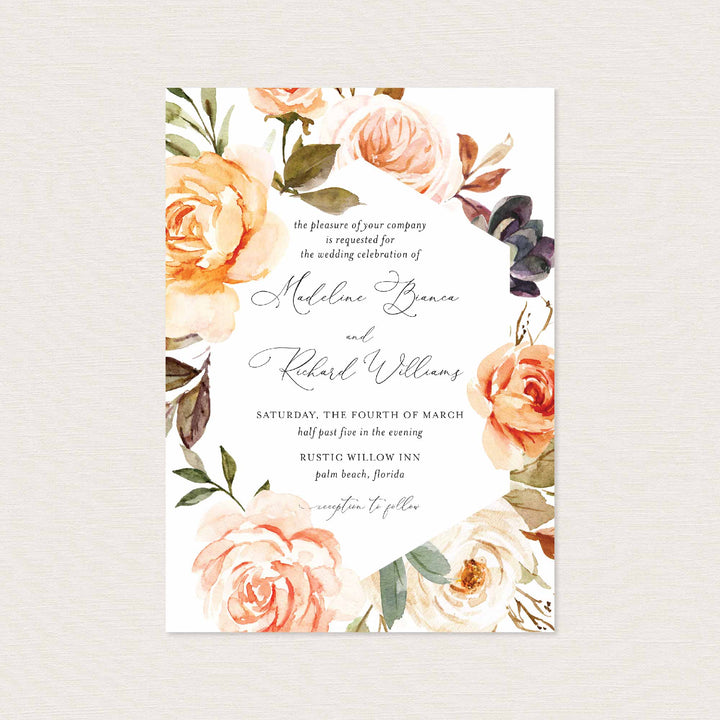 Autumn Garden Wedding Invitation Printable