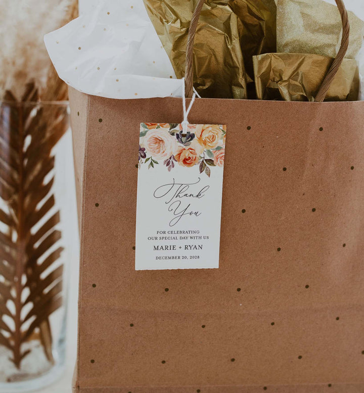 Autumn Garden Wedding Favour Tag Printable