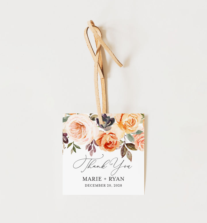 Autumn Garden Wedding Favour Tag Printable