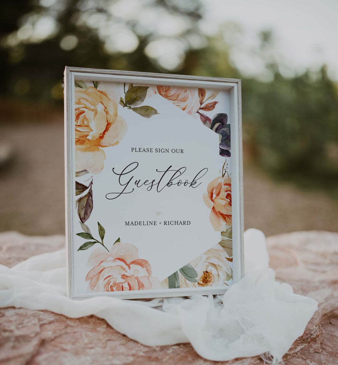 Autumn Garden Wedding Guestbook Sign Printable