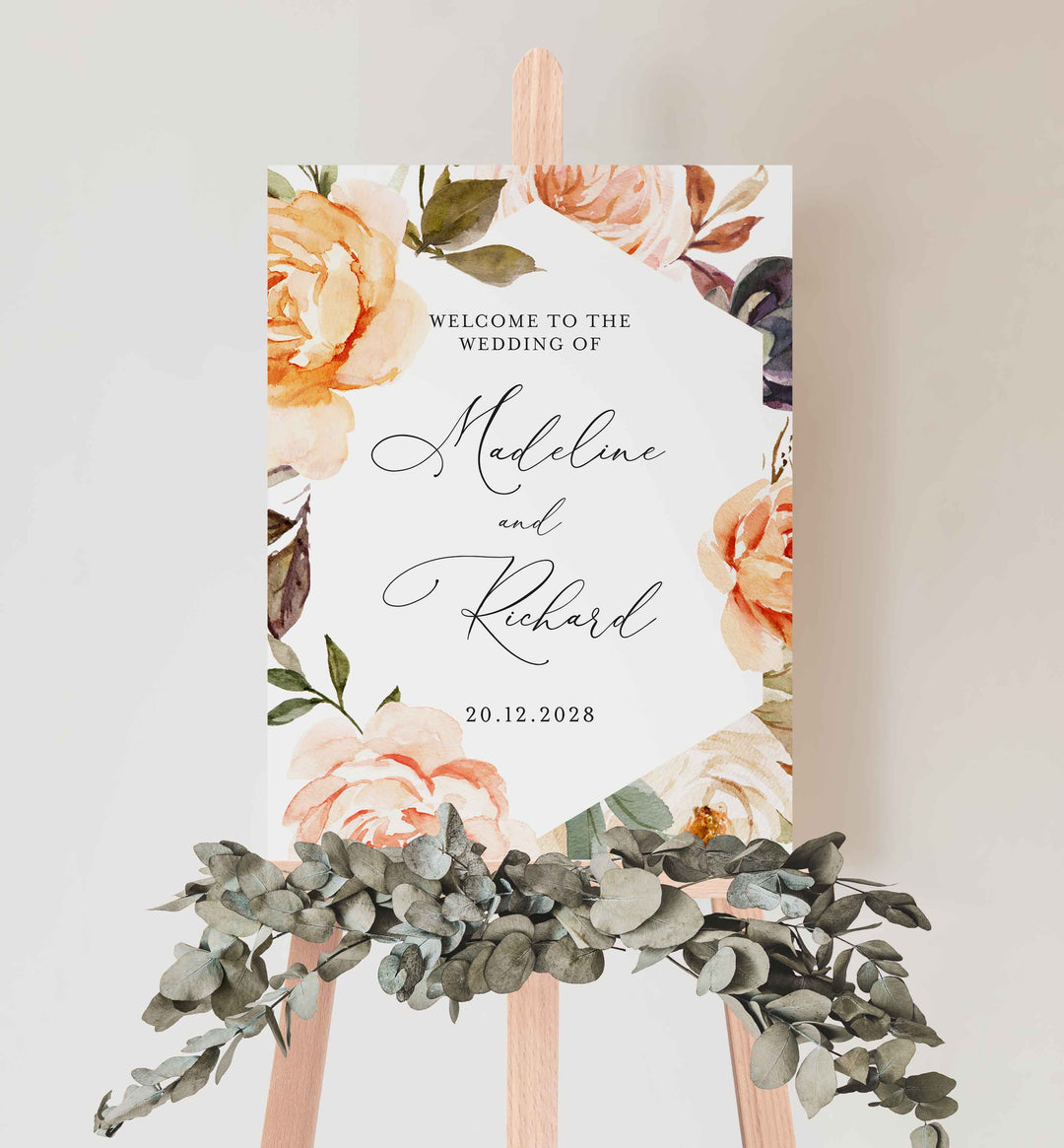 Autumn Garden Wedding Welcome Sign Printable