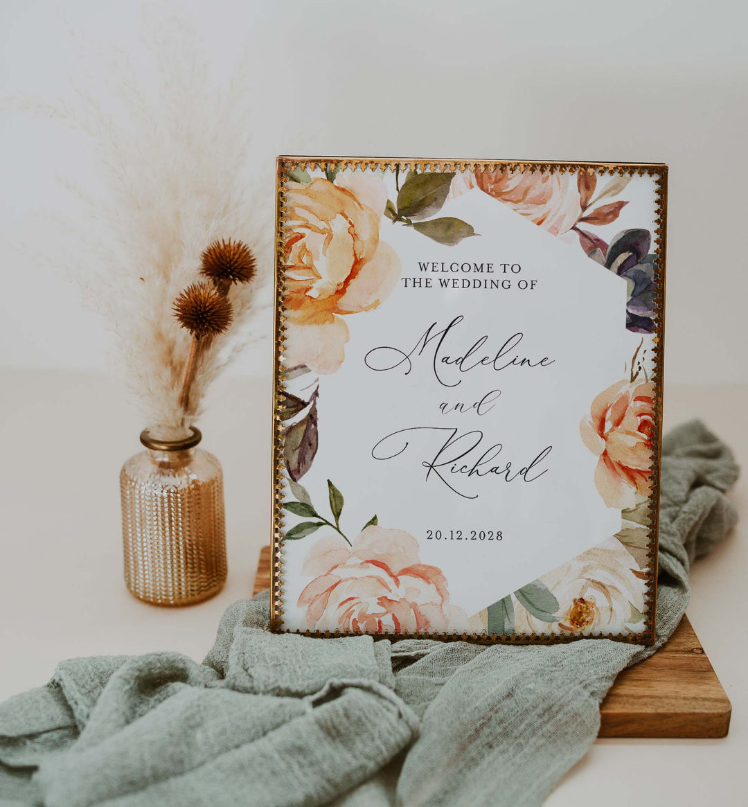 Autumn Garden Wedding Welcome Sign Printable