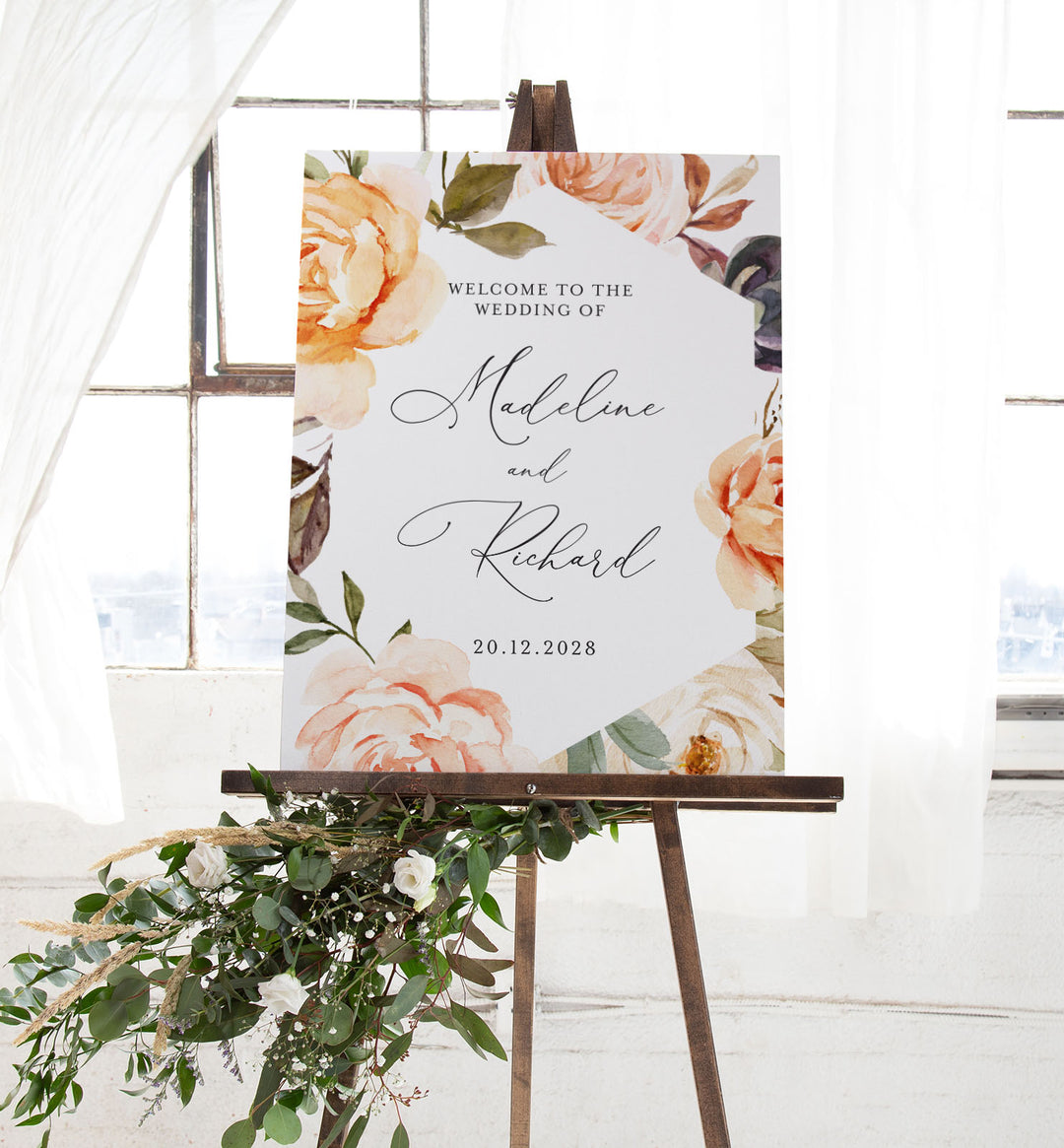 Autumn Garden Wedding Welcome Sign Printable