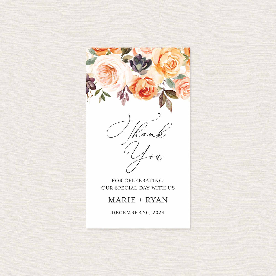 Autumn Garden Wedding Favour Tag Printable