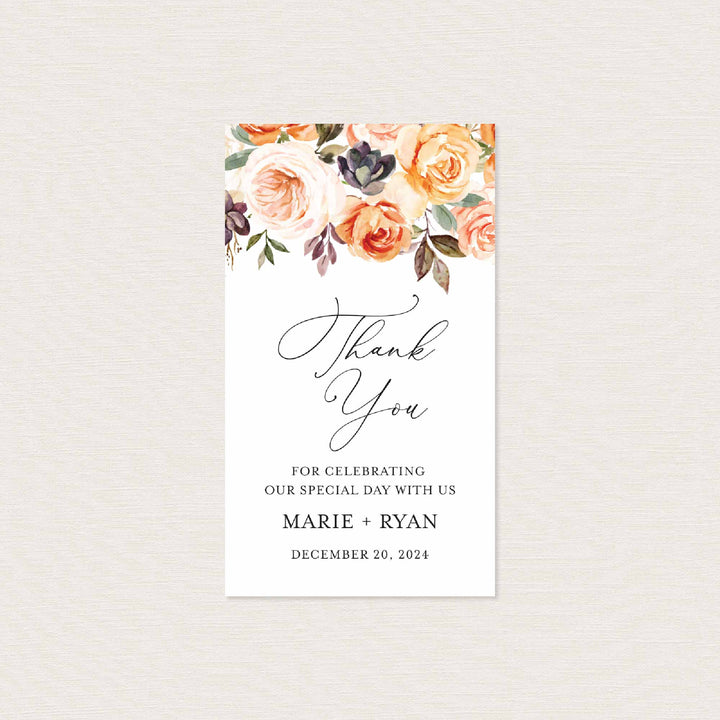 Autumn Garden Wedding Favour Tag Printable