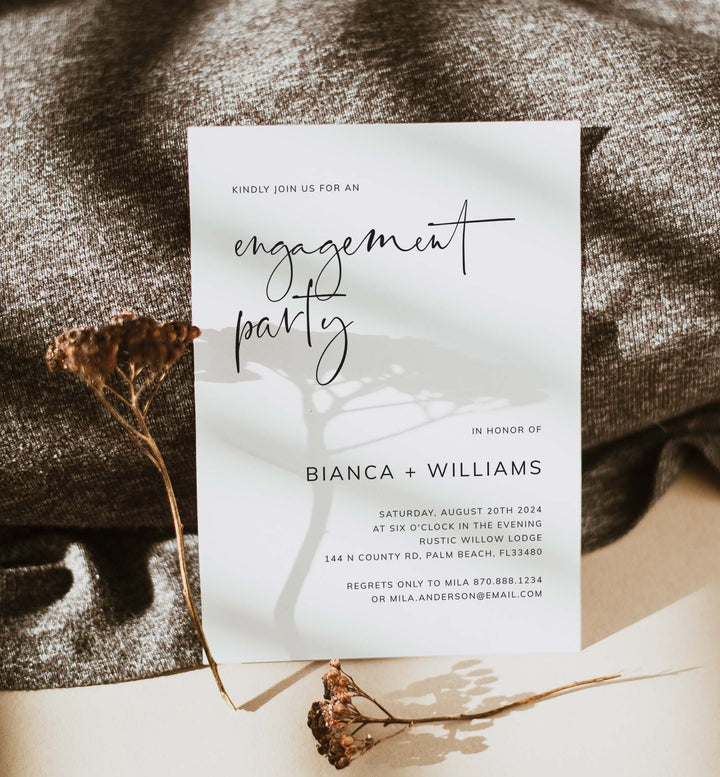 Modern Minimal Engagement Invitation Printable