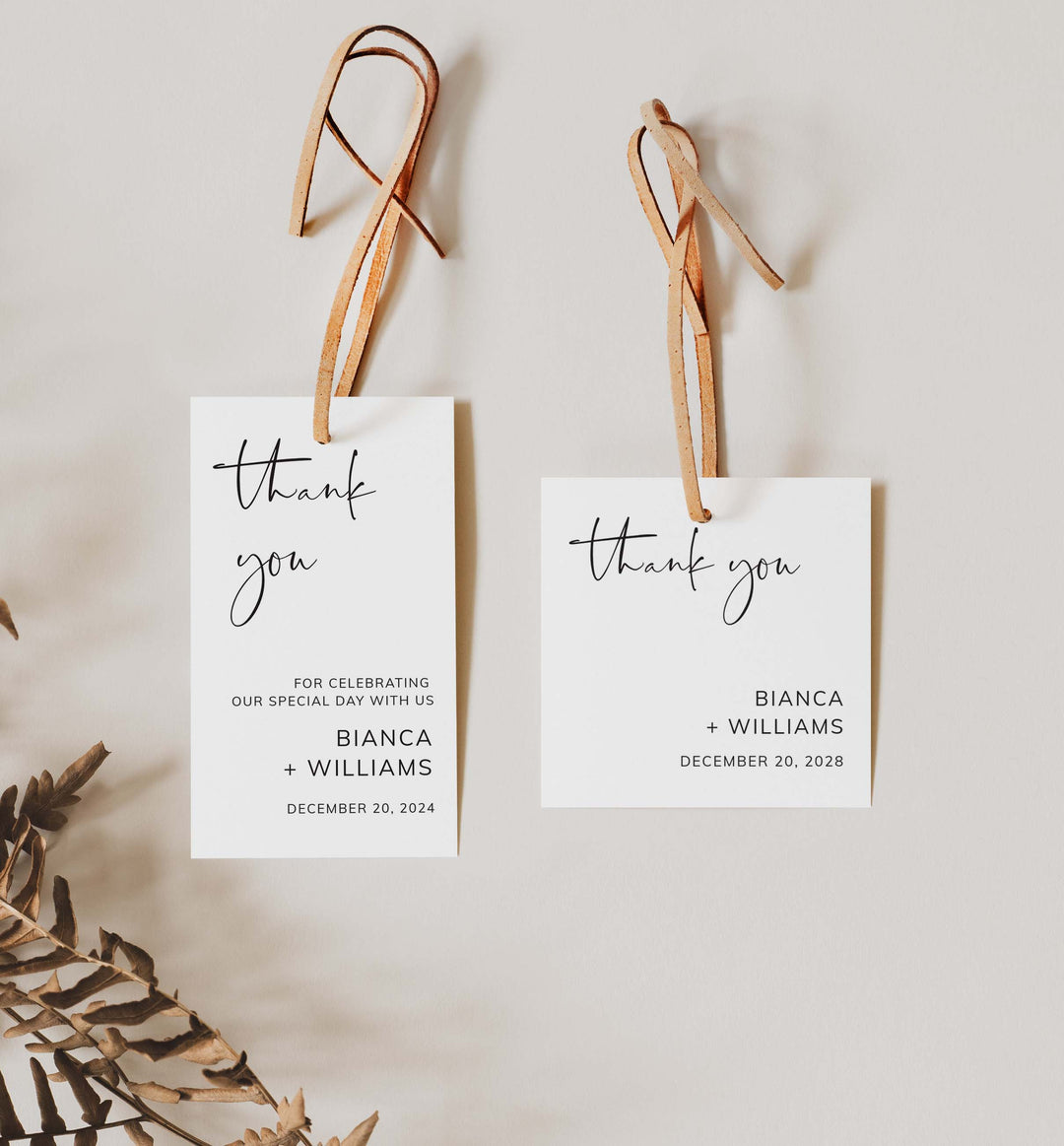Modern Minimal Wedding Favour Tag Printable