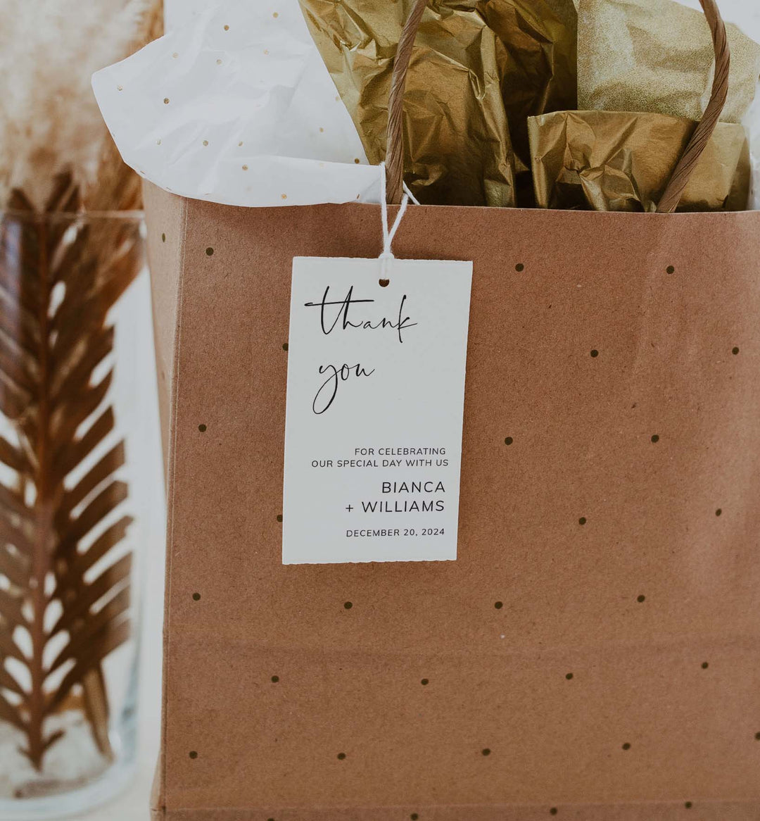 Modern Minimal Wedding Favour Tag Printable