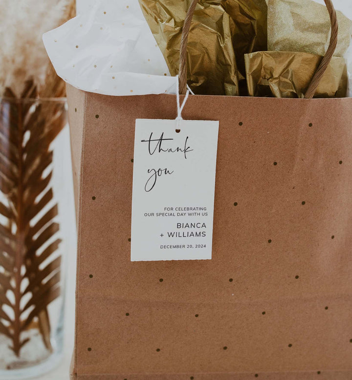 Modern Minimal Wedding Favour Tag Printable