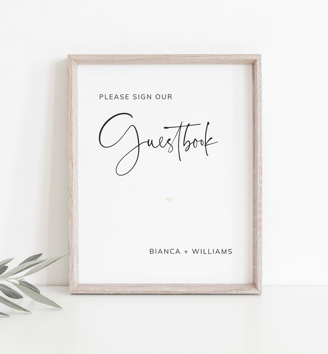 Modern Minimal Wedding Guestbook Sign Printable