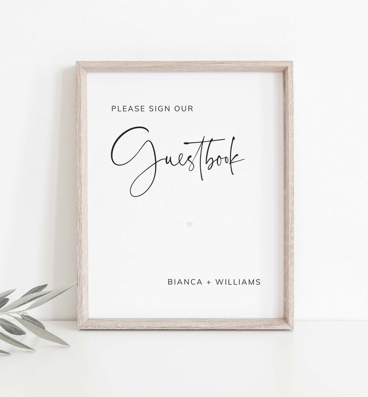 Modern Minimal Wedding Guestbook Sign Printable