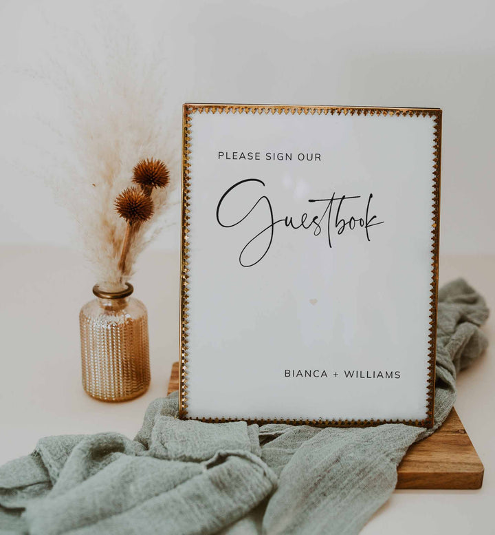 Modern Minimal Wedding Guestbook Sign Printable