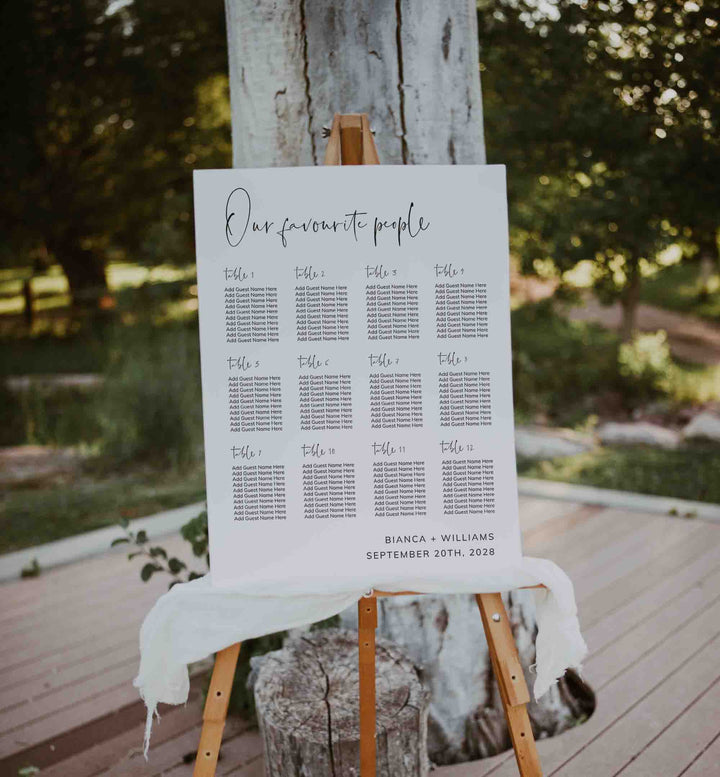 Modern Minimal Wedding Seating Chart Sign Printable