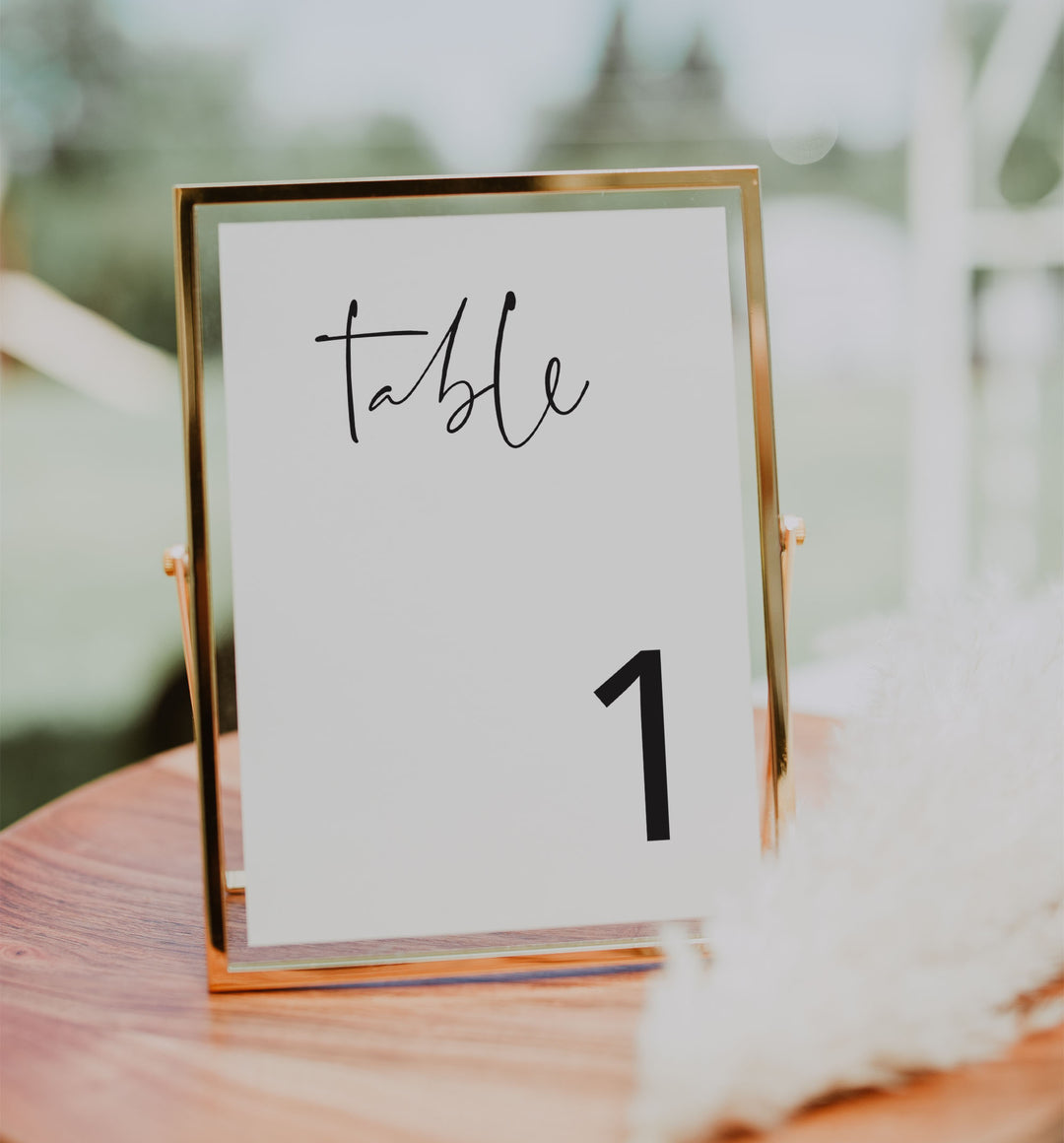 Modern Minimal Wedding Table Number Printable