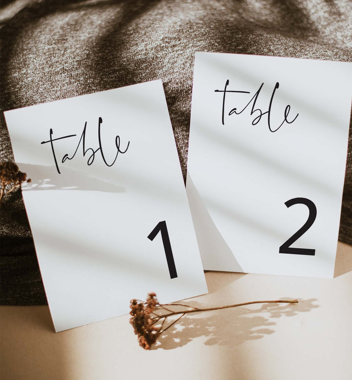 Modern Minimal Wedding Table Number Printable