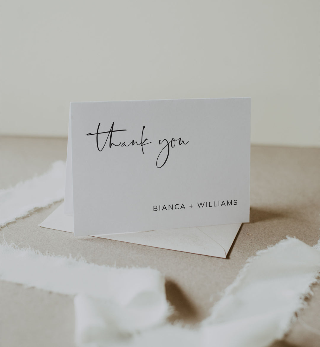 Modern Minimal Wedding Thank You Card Printable