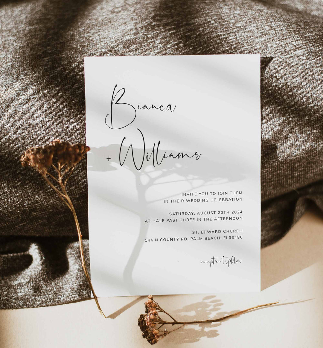 Modern Minimal Wedding Invitation Printable