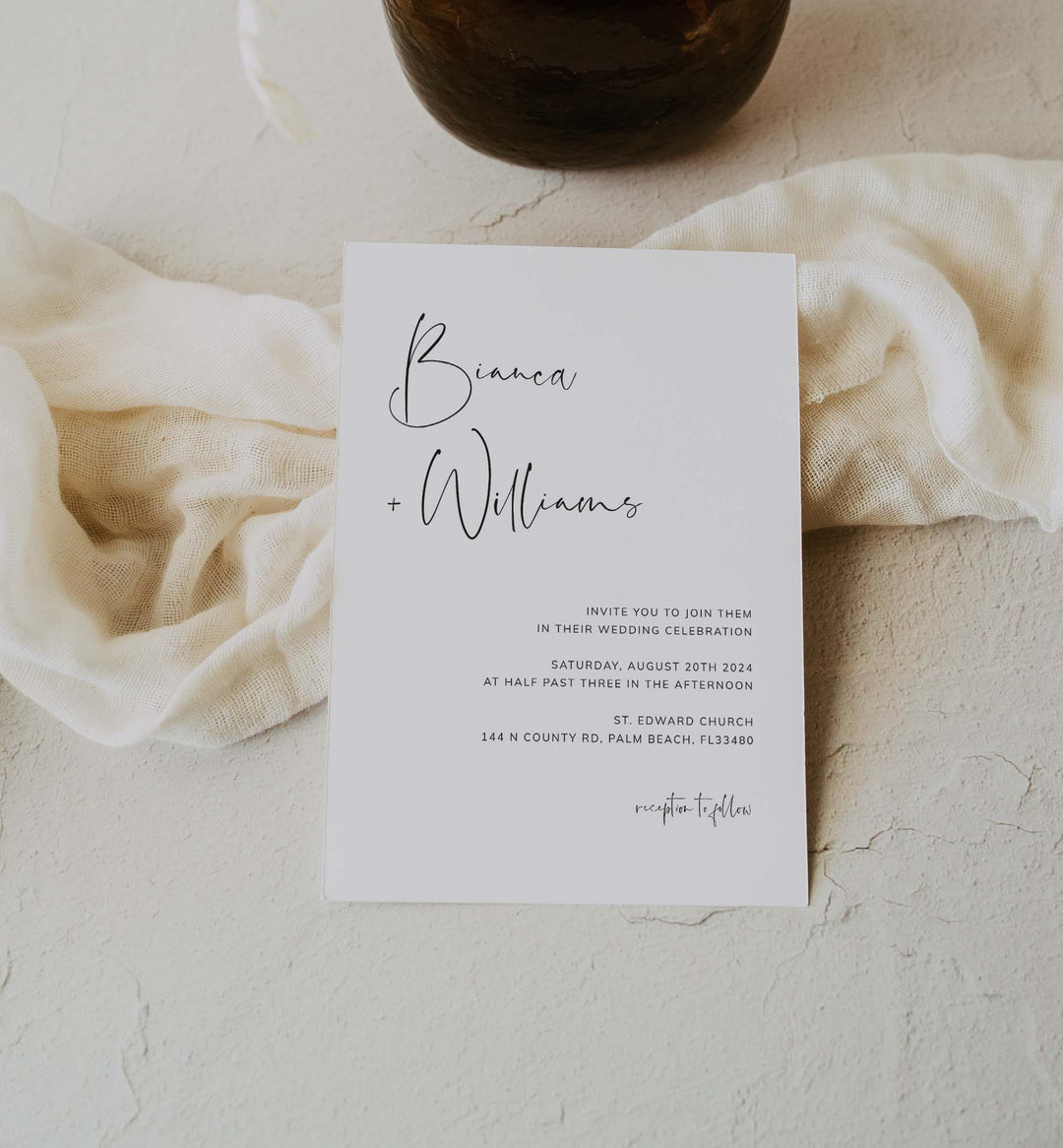 Modern Minimal Wedding Invitation Printable