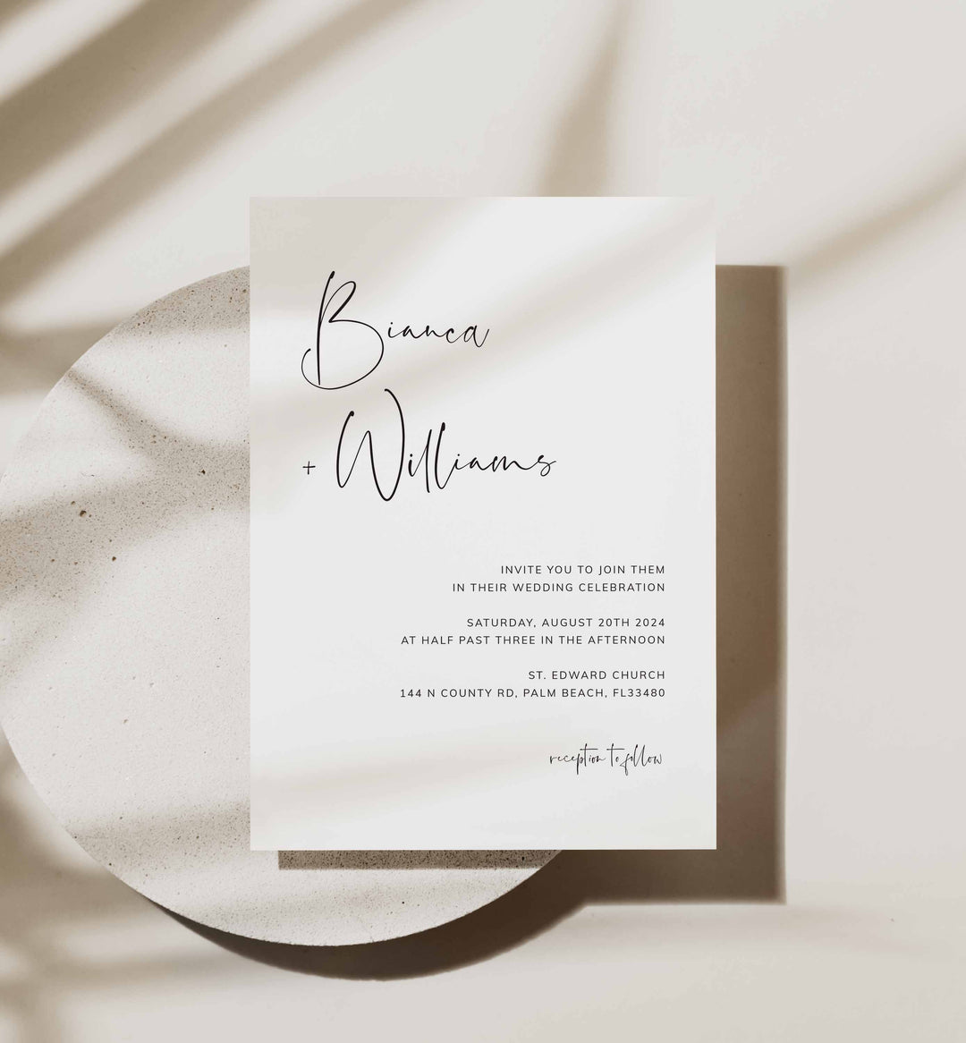 Modern Minimal Wedding Invitation Printable