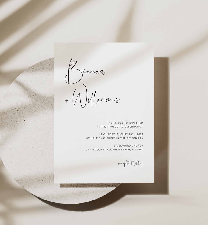 Modern Minimal Wedding Invitation Printable