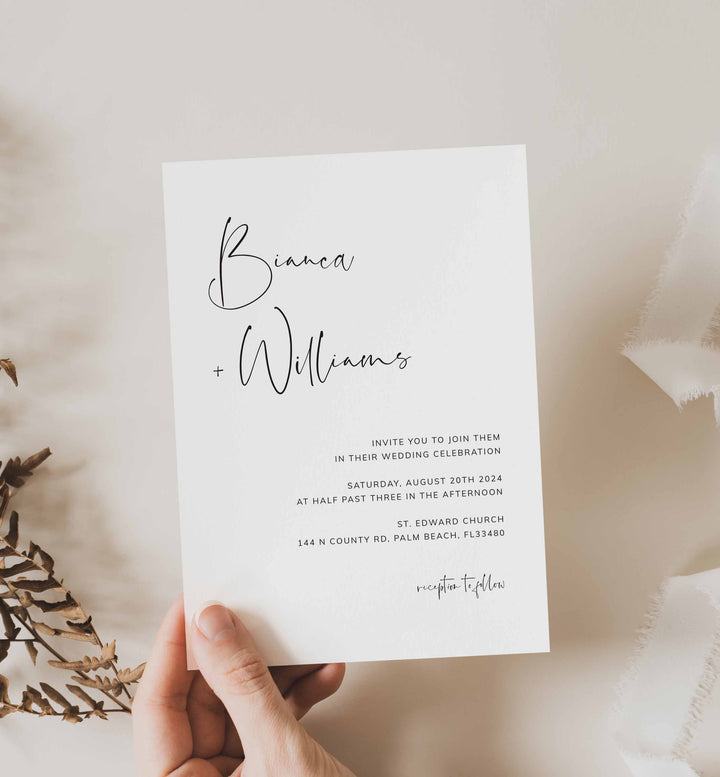 Modern Minimal Wedding Invitation Printable