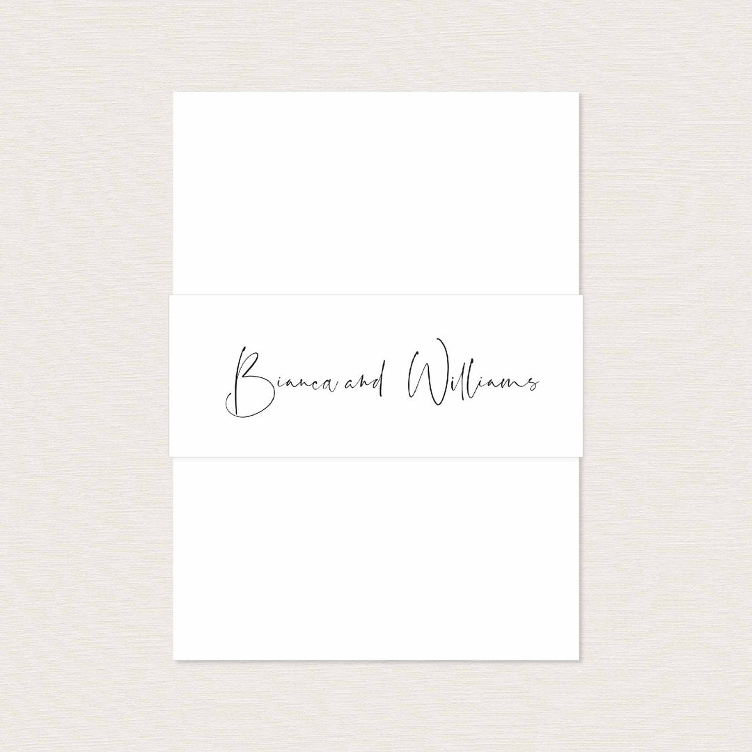 Modern Minimal Wedding Belly Band Printable