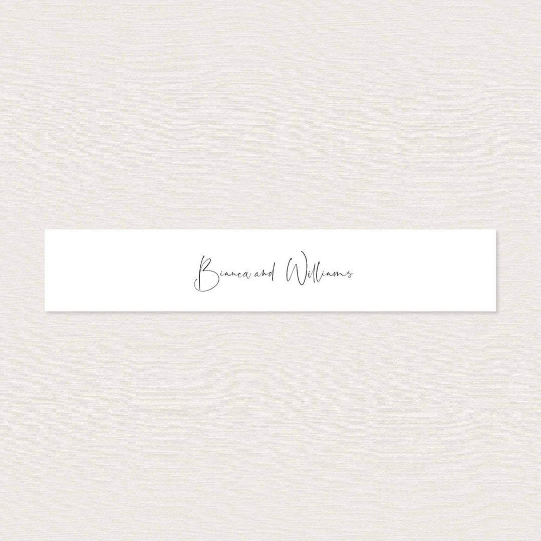 Modern Minimal Wedding Belly Band Printable