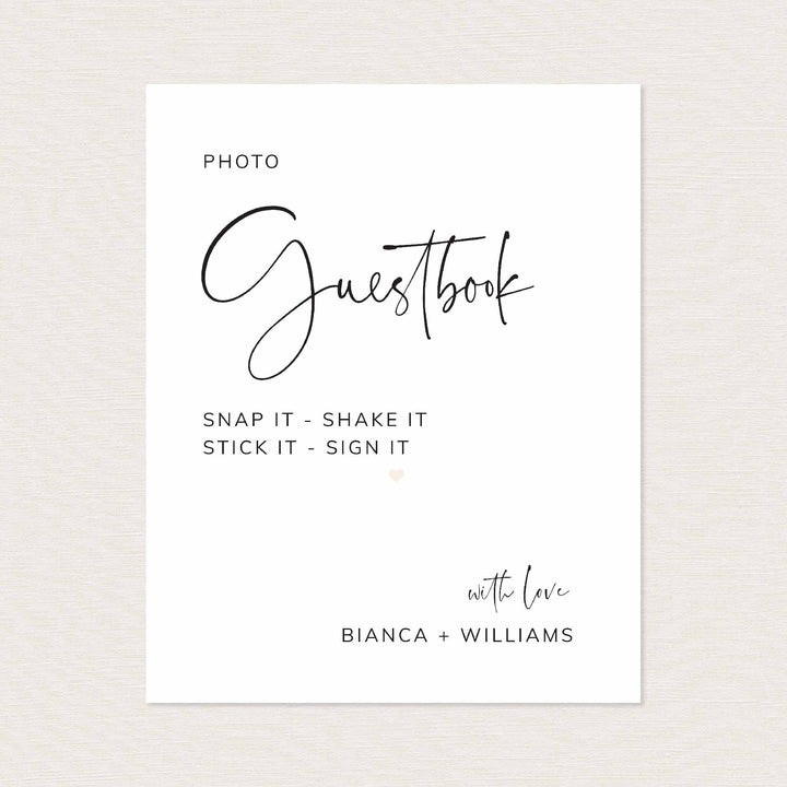 Modern Minimal Wedding Photo Guestbook Sign Printable