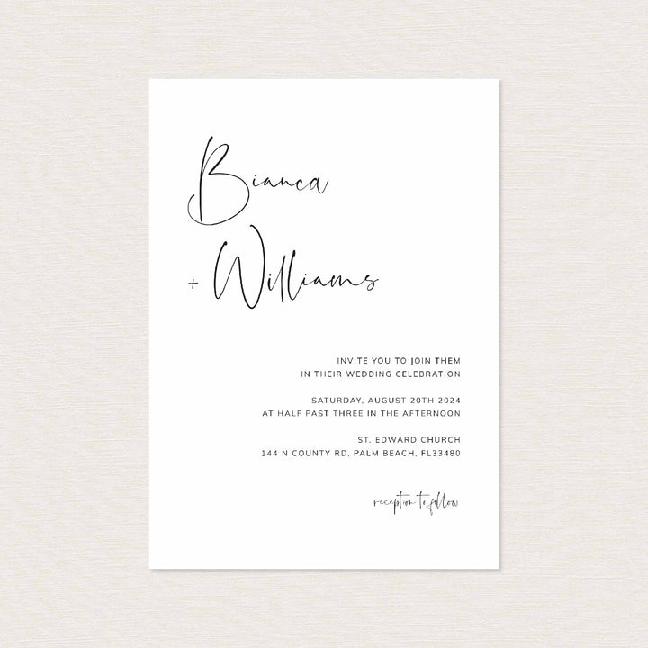 Modern Minimal Wedding Invitation Printable