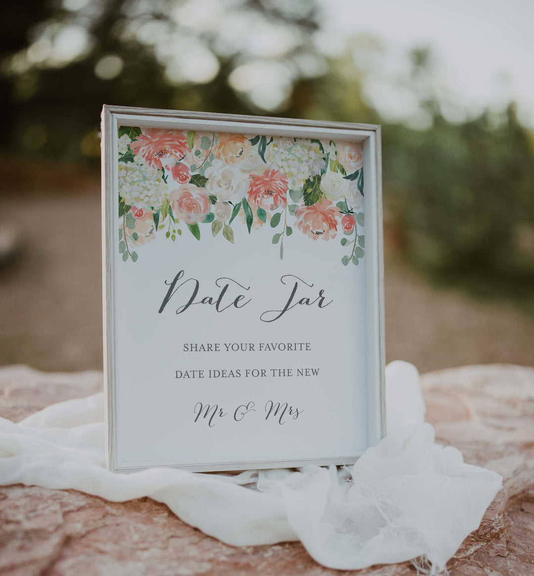 Peach and Cream Wedding Date Night Ideas Printable