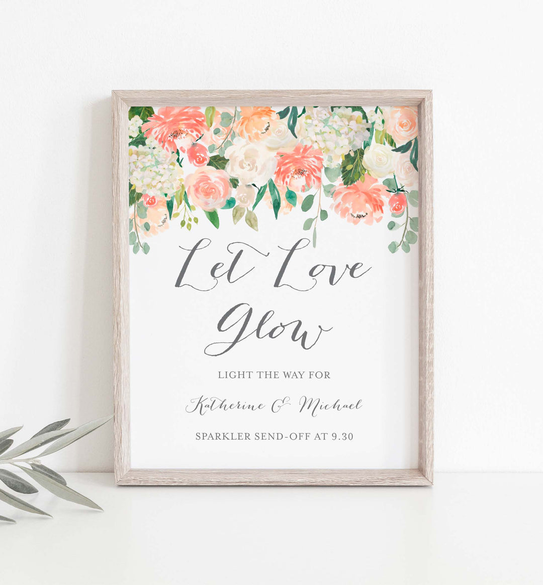 Peach and Cream Wedding Sparkler Send Off Sign Printable