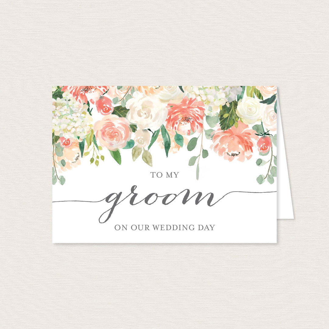 Peach and Cream Wedding Day Card Printable