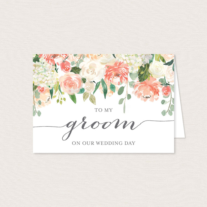 Peach and Cream Wedding Day Card Printable