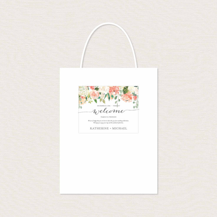 Peach and Cream Wedding Welcome Bag Label Printable