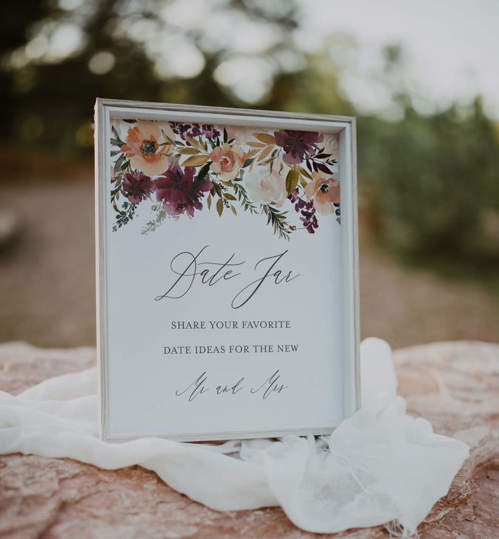Romance Blush Wedding Date Night Ideas Printable