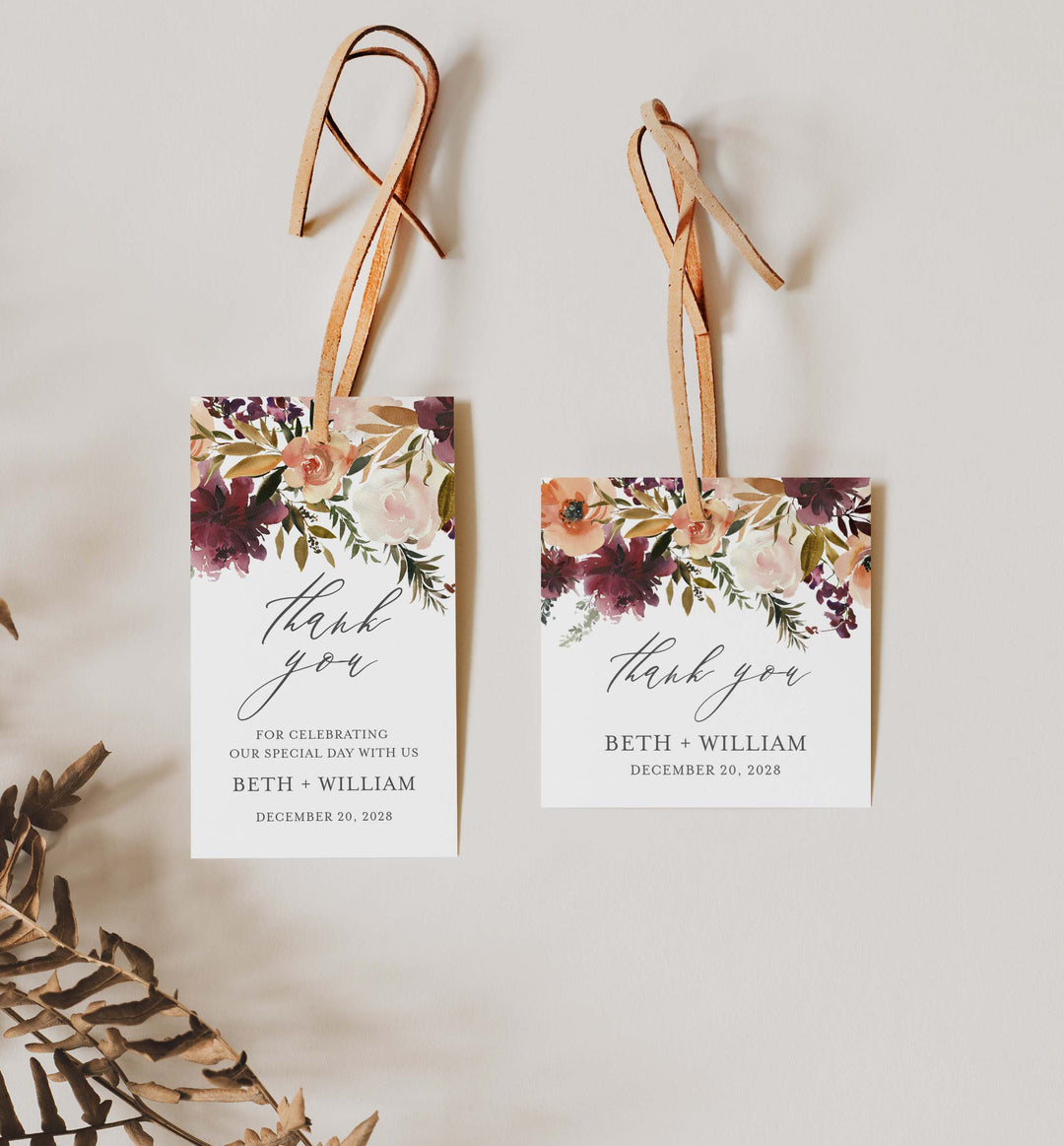 Romance Blush Wedding Favour Tag Printable