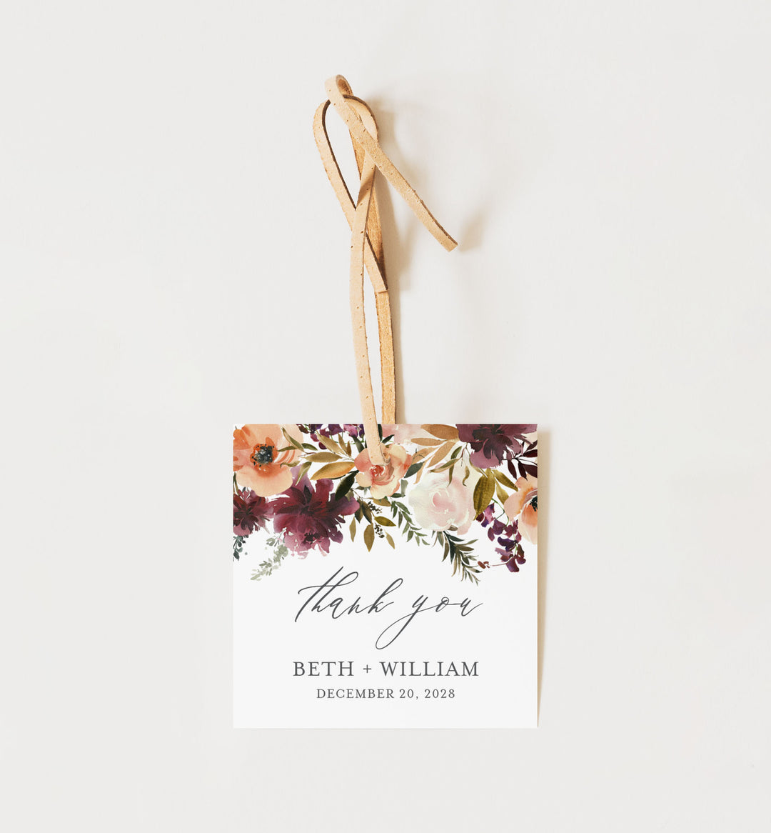 Romance Blush Wedding Favour Tag Printable