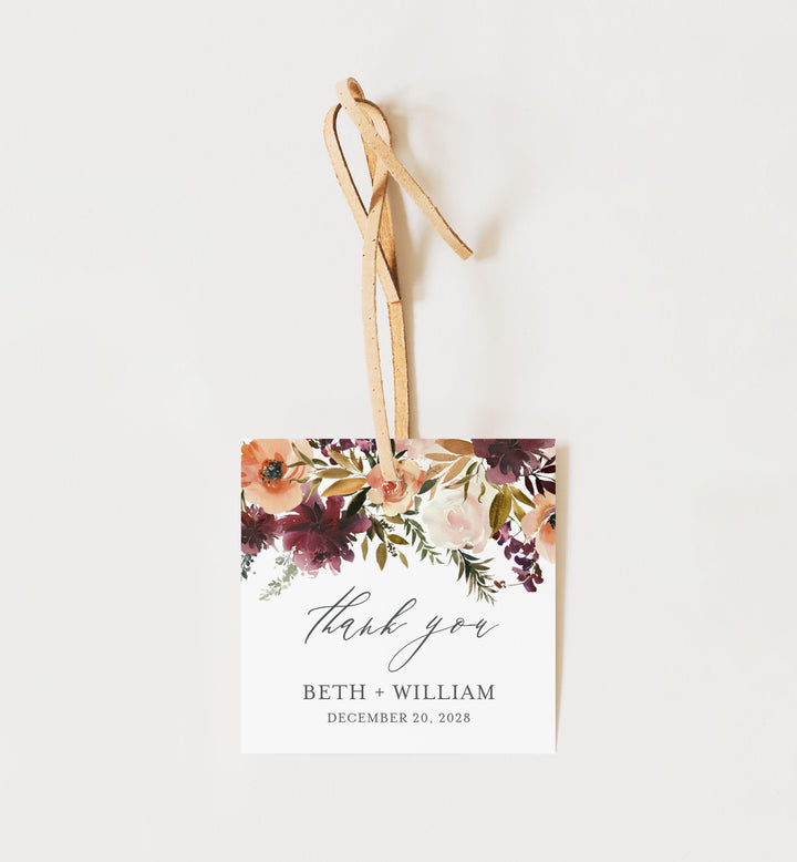 Romance Blush Wedding Favour Tag Printable