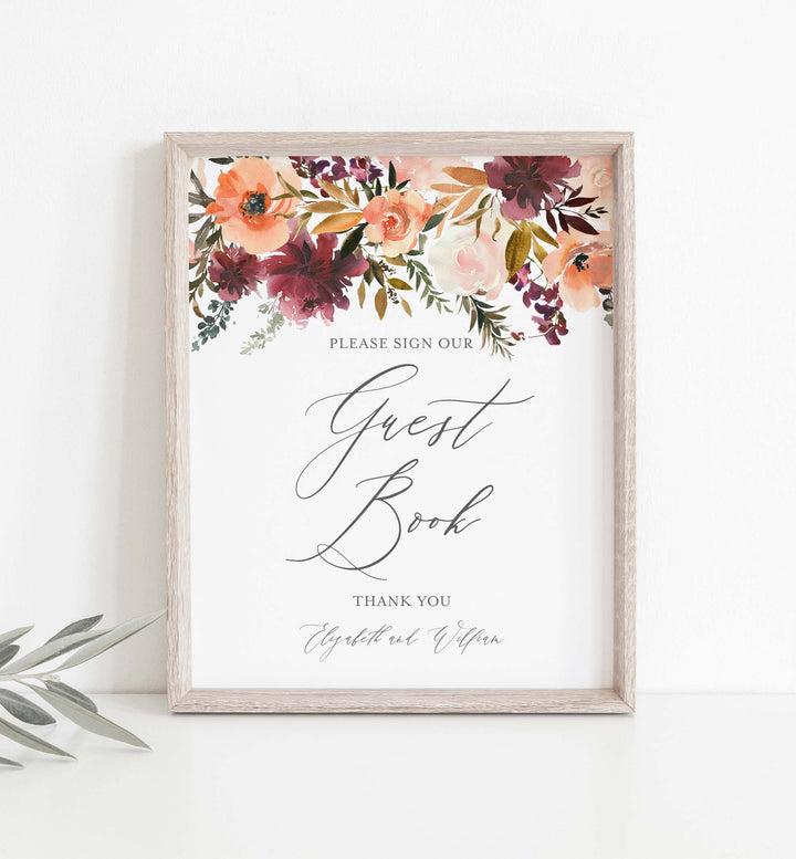 Romance Blush Wedding Guestbook Sign Printable