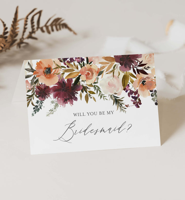 Romance Blush Wedding Proposal Card Printable