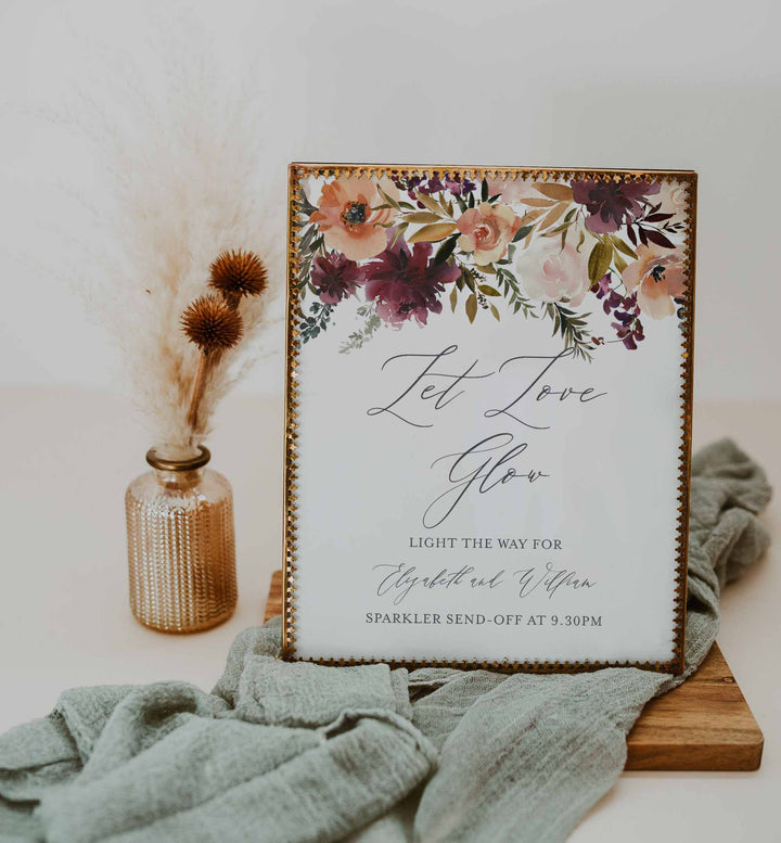 Romance Blush Wedding Sparkler Send Off Sign Printable