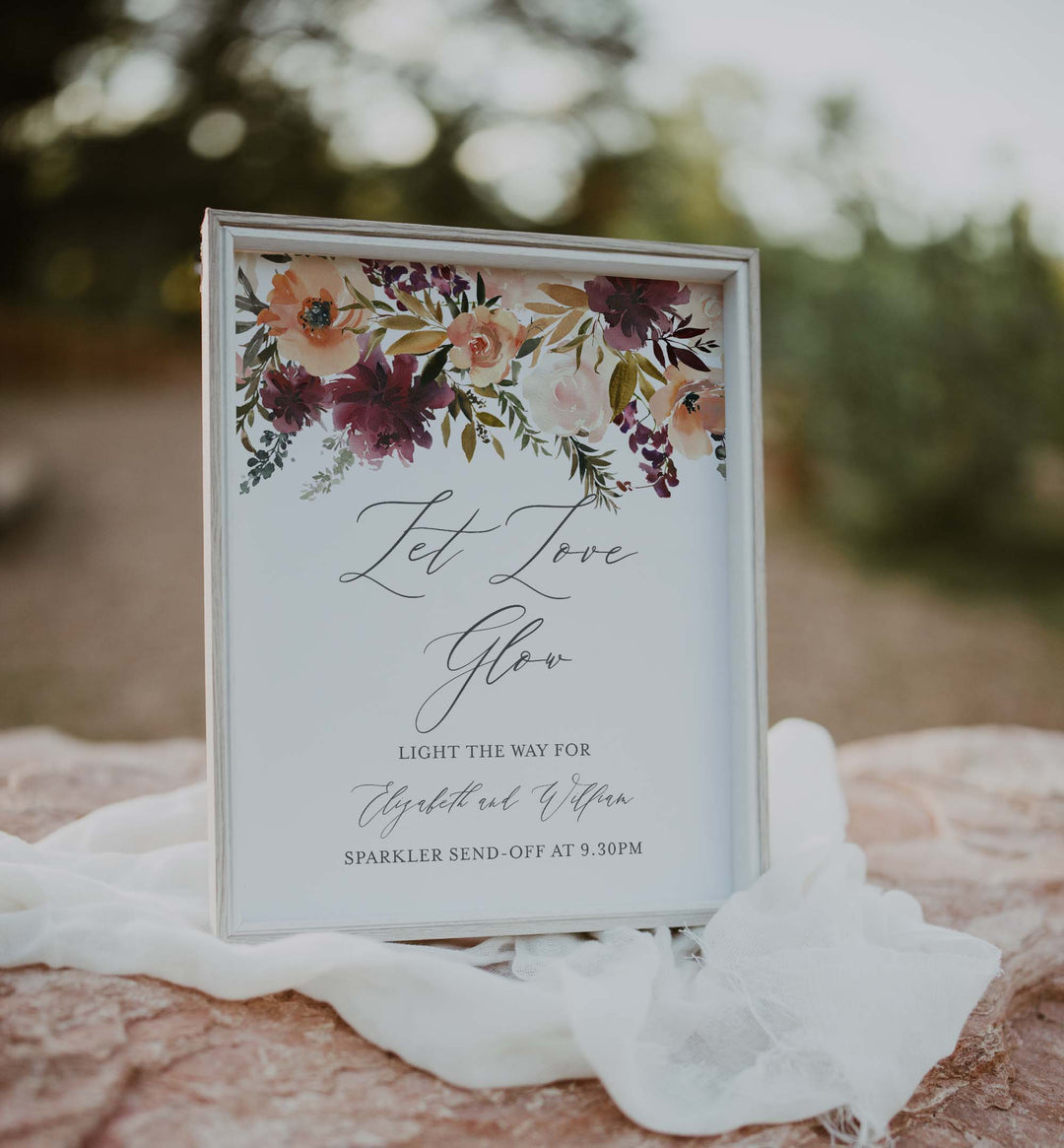 Romance Blush Wedding Sparkler Send Off Sign Printable
