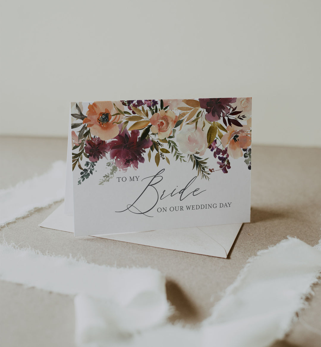 Romance Blush Wedding Day Card Printable