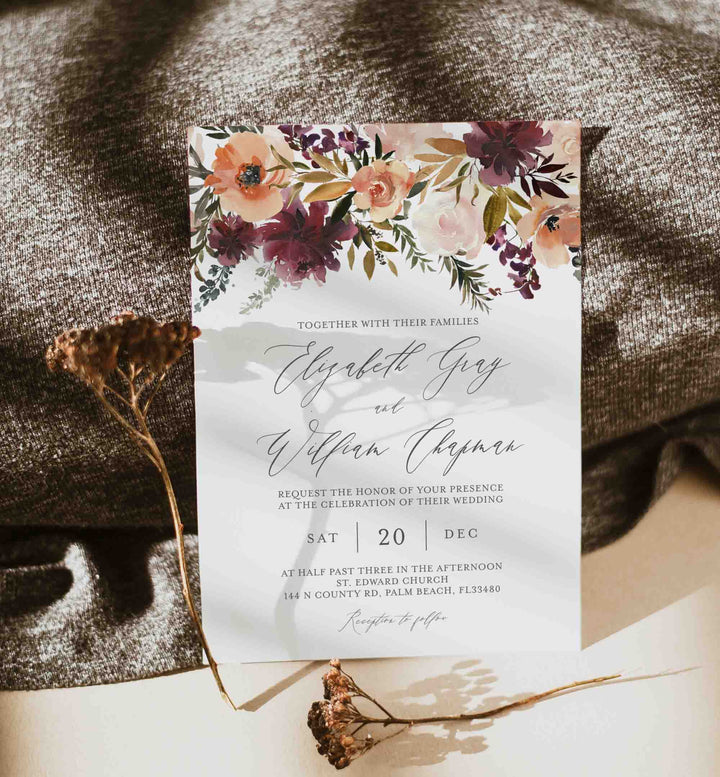 Romance Blush Wedding Invitation Printable