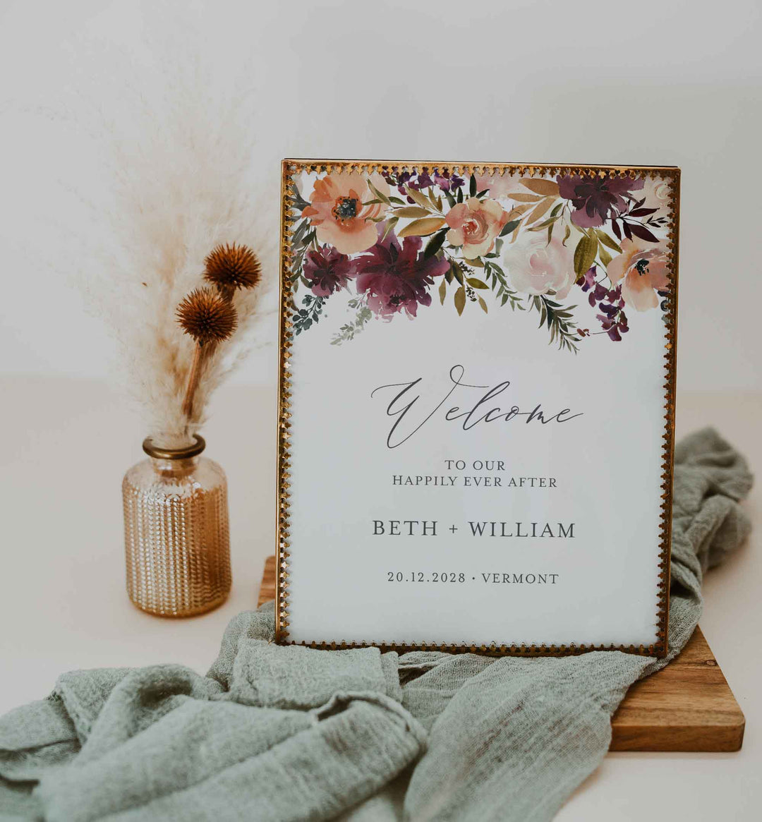 Romance Blush Wedding Welcome Sign Printable
