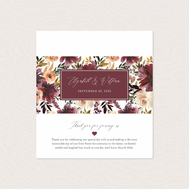Romance Blush Wedding Chocolate Bar Wrapper Printable