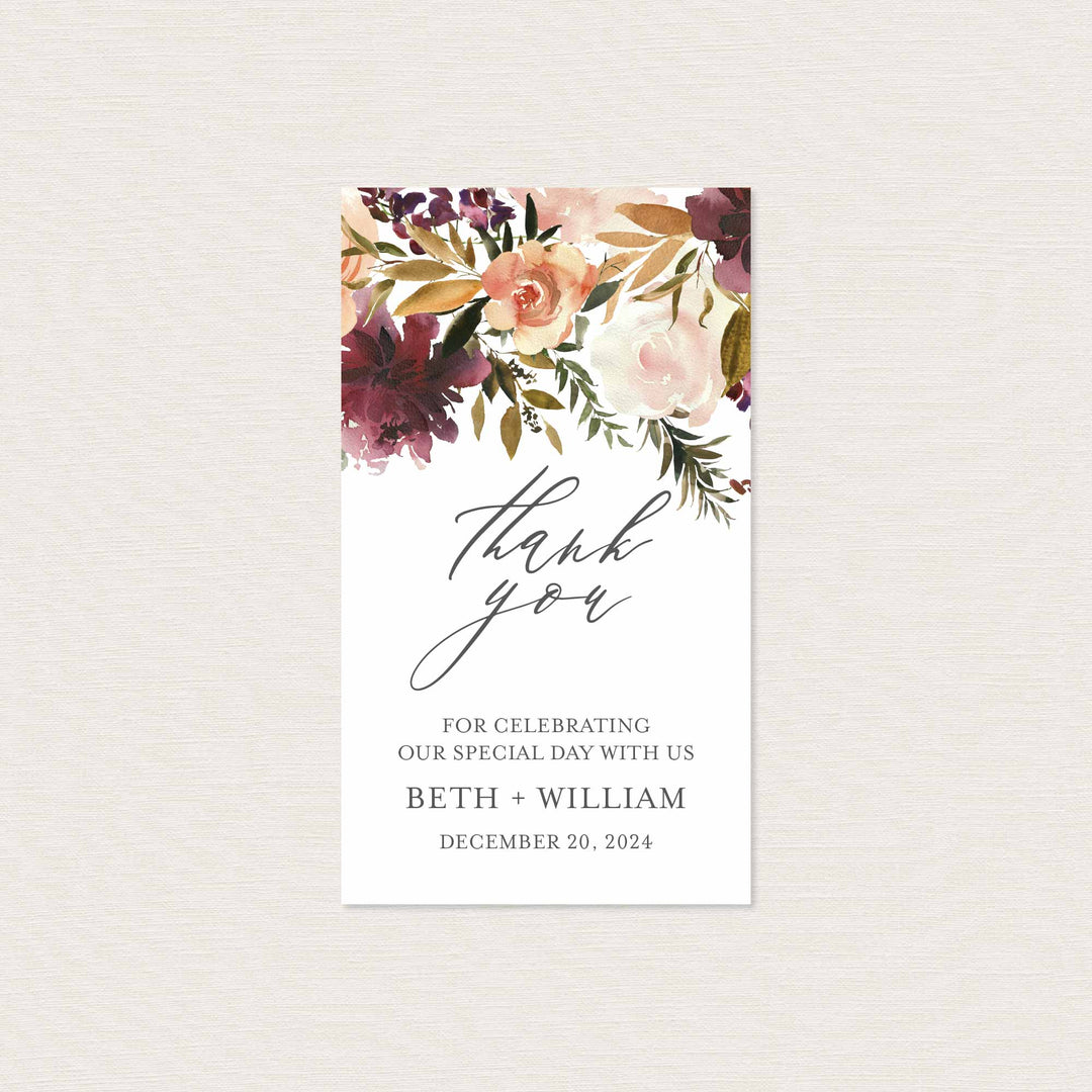Romance Blush Wedding Favour Tag Printable