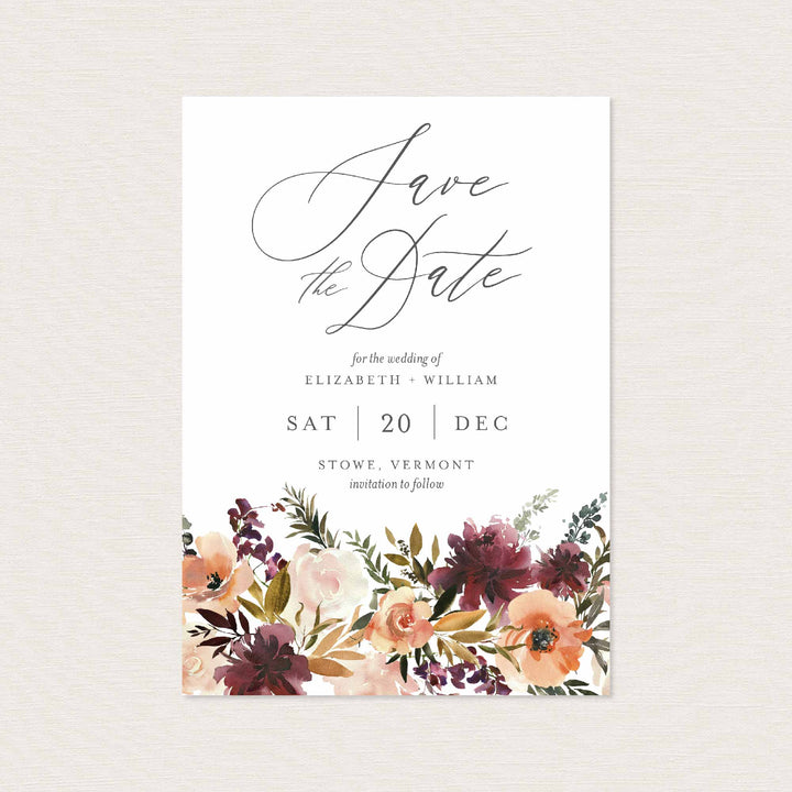 Romance Blush Wedding Save The Date Card Printable