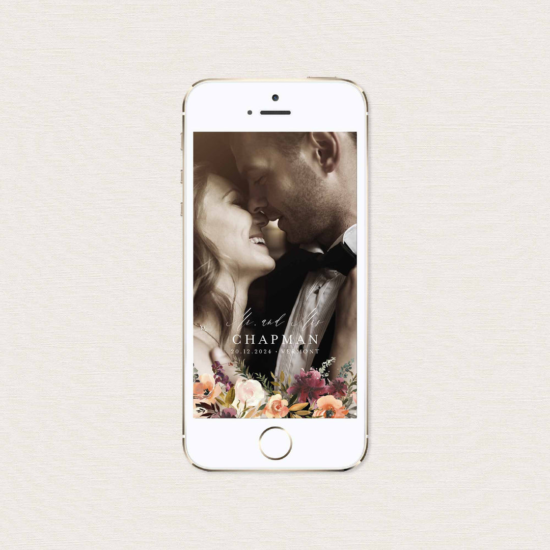 Romance Blush Wedding Snapchat Geofilter Printable